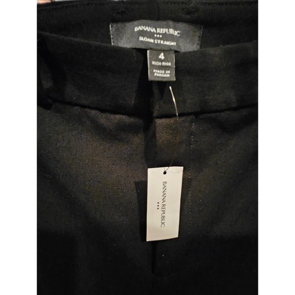 Banana Republic Sloan Straight Ankle Pant Black High Rise Size 4 New - Picture 3 of 5